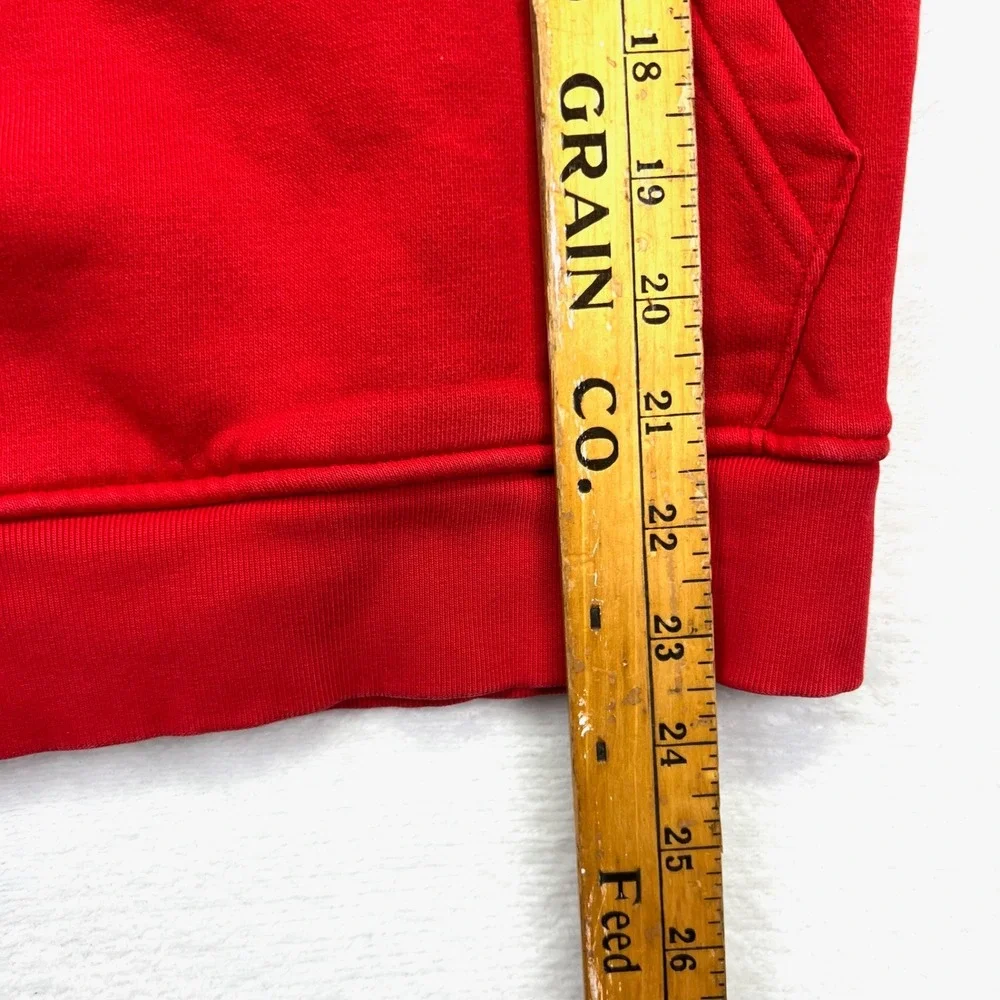 Adidas Originals Hoodie Mens XS Red Trefoil Logo Fleece Sweatshirt Streetwear‎